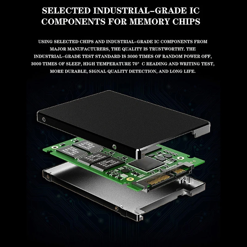 Unità SSD interna ad alte prestazioni da 64G da 2,5 pollici SATA6.0GB/s per computer, desktop, PC laptop Nero