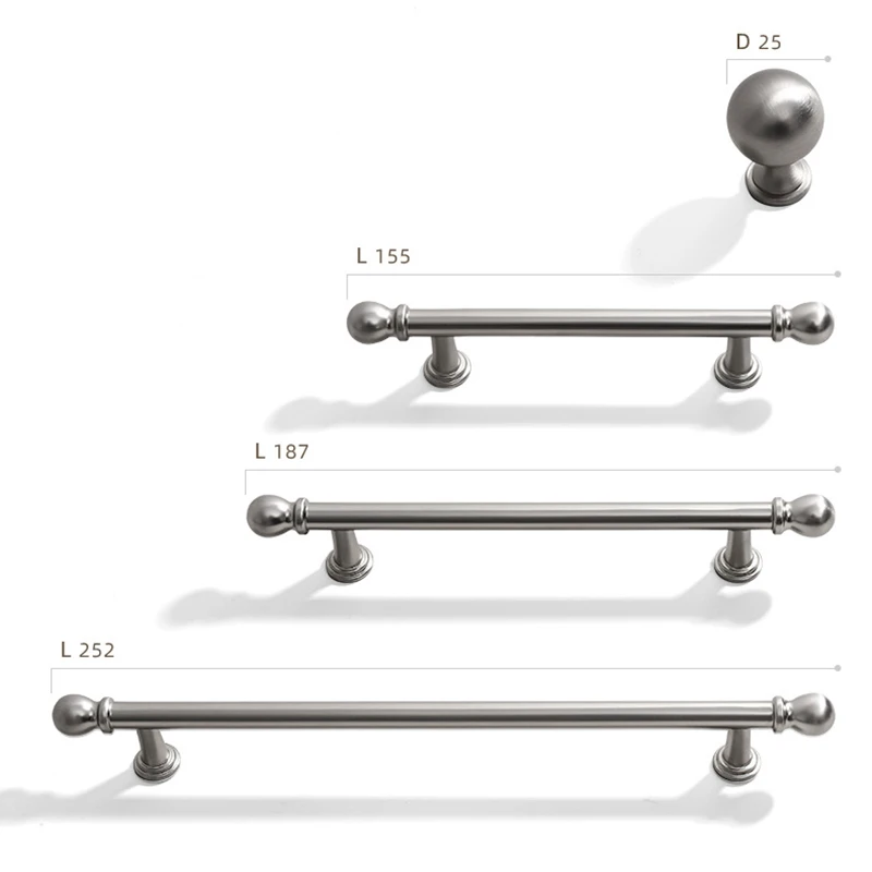 Pegangan abu-abu furnitur kabinet kenop pegangan lemari dapur pegangan laci kenop kabinet menarik pegangan kenop pegangan lemari