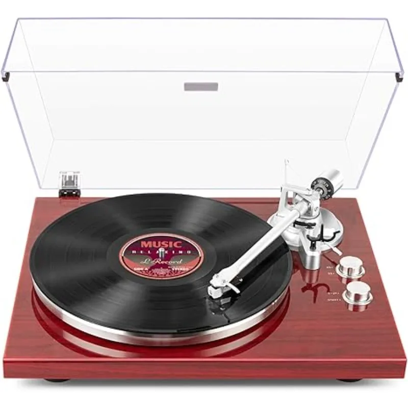 Belt Drive Turntable with Bluetooth Connectivity, Built-in Phono Pre-amp, USB Digital Output Vinyl Stereo Record Player