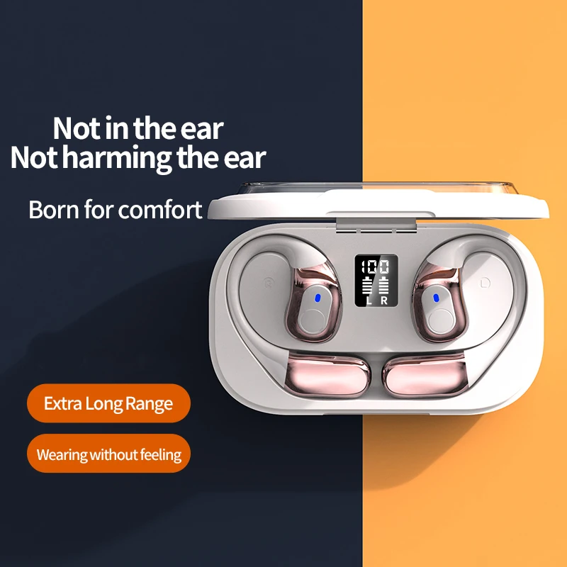 Auriculares inalámbricos con orejas colgantes, cascos deportivos con pantalla Digital para videojuegos, auriculares de música con soporte para micrófonos