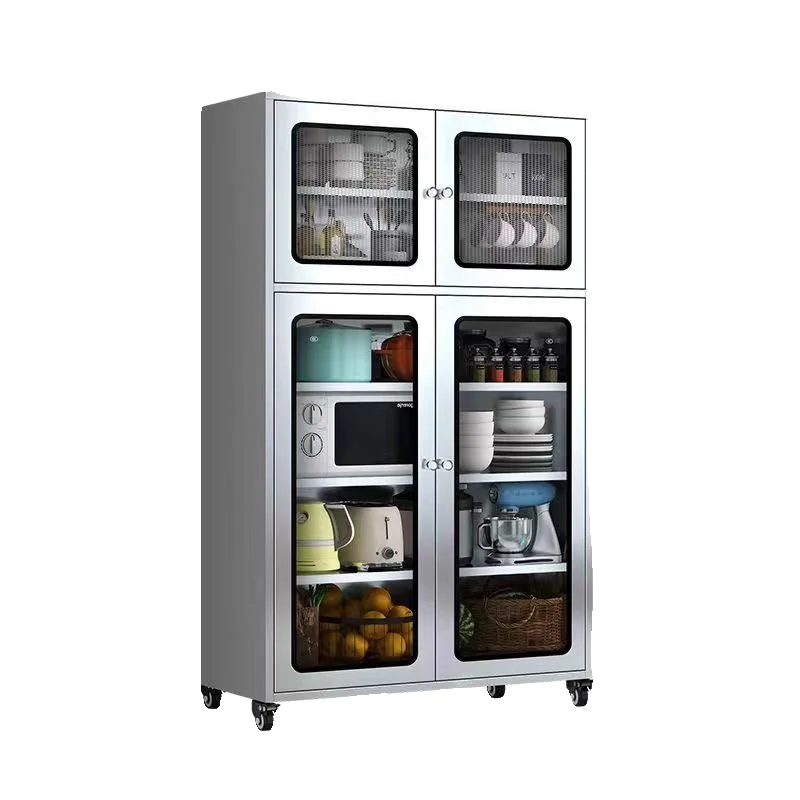 

Stainless Steel Side Cabinet Cabinet Multifunctional Locker Household Kitchen Cupboard Vegetable Cabinet Pot Storage Cabinet Bal