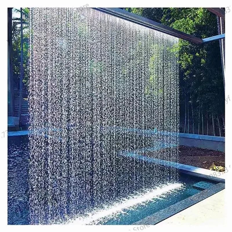 

Water Curtain Flow Trough Waterfall DC Rain Curtain Fountain Equipment Curtain Landscape Garden Feature Wall