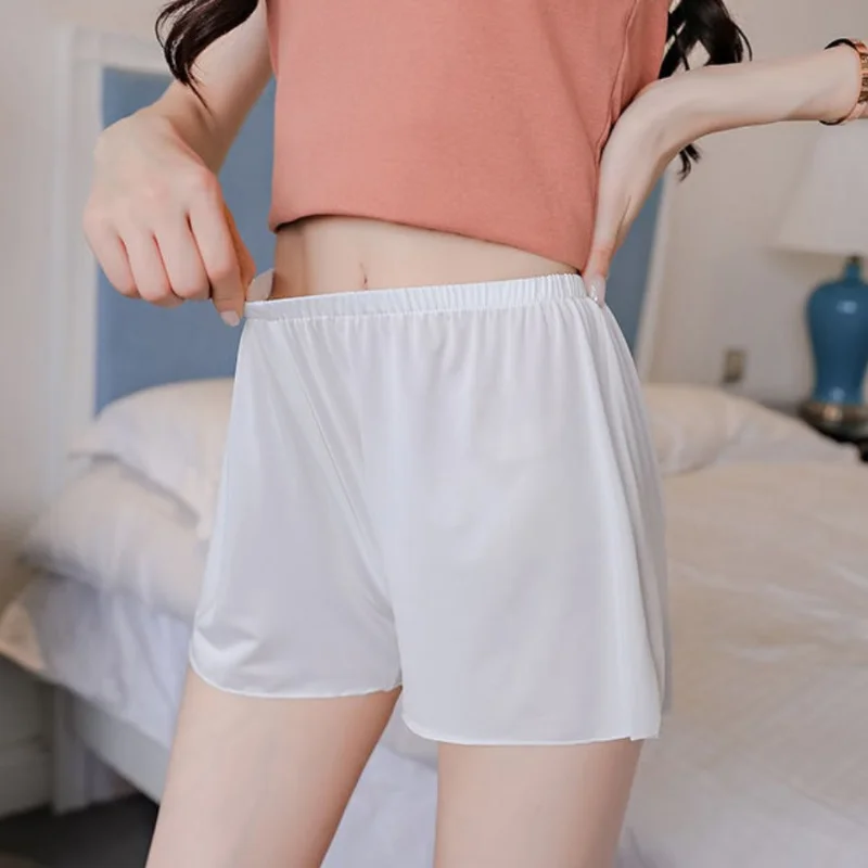 Summer Women Shorts Loose   Short Pants for Girls Ice Silk Women Clothing Casual Solid Safety Pants Home Outdoor Clothes