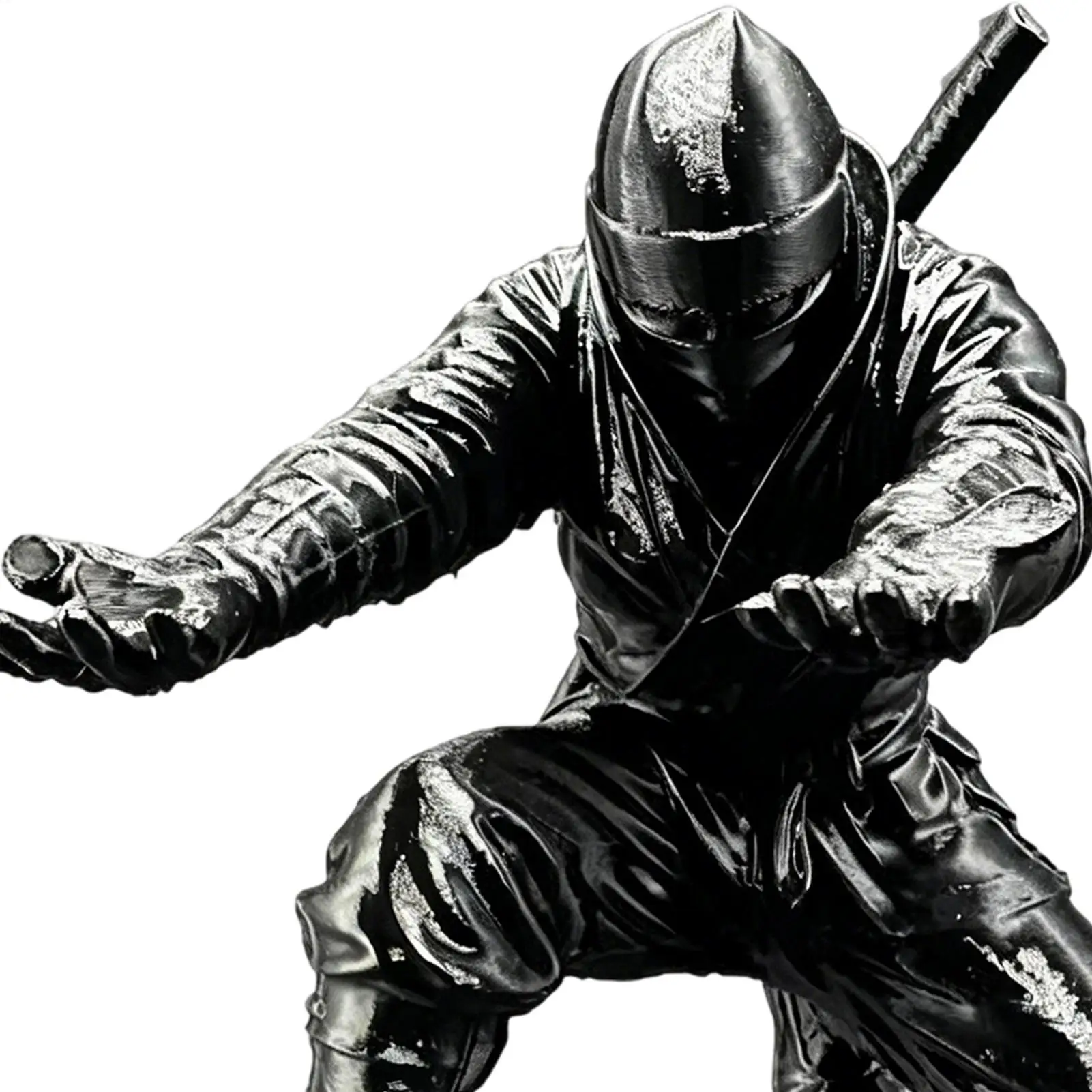 Ninja style Figure 3D Printed Pen Holder, Creative Desk Organizer Statue, Funny Stationery Pencil Stand for Office Home School - view 6