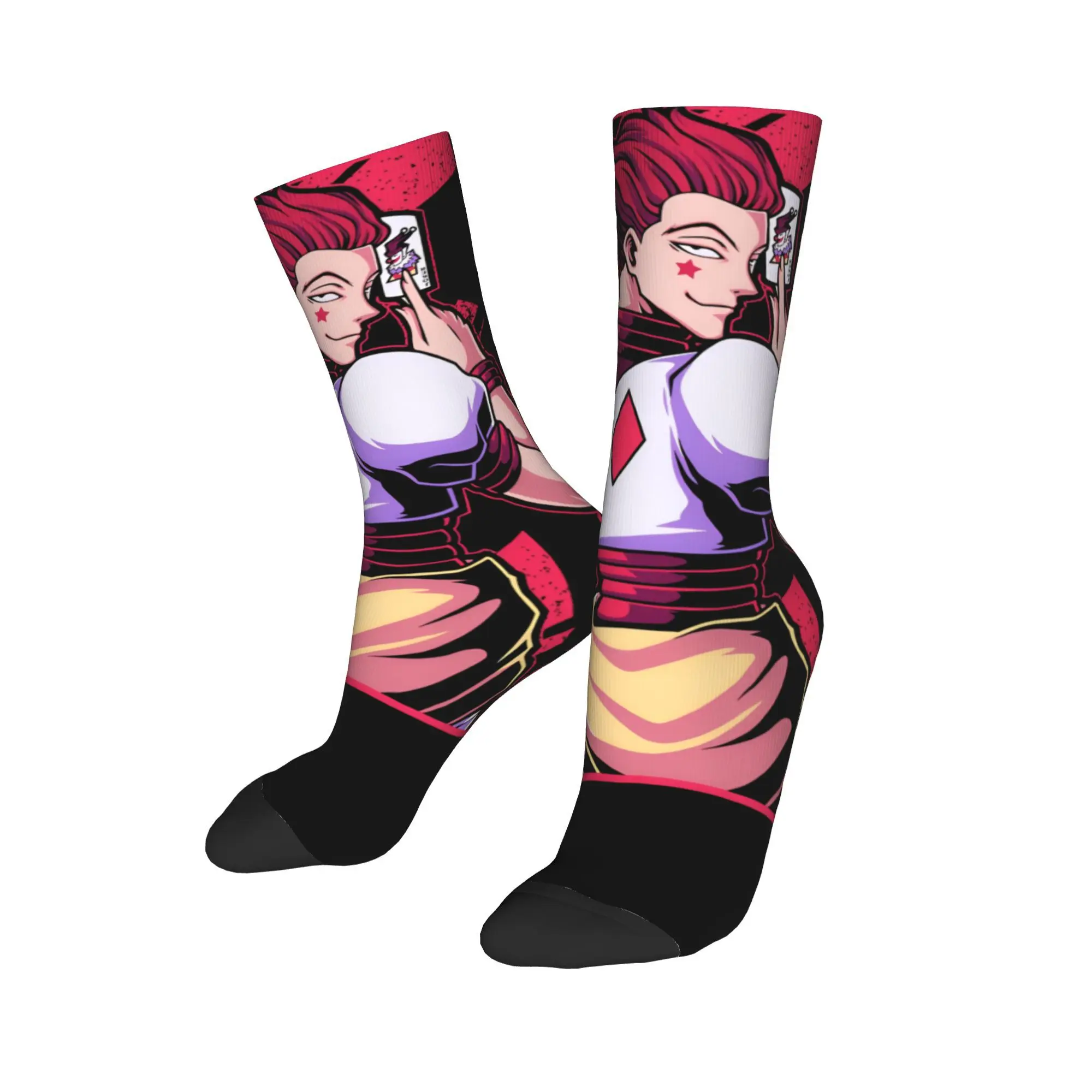 Hisoka Anime 양말 디자인 스타킹 미끄럼 방지 남여 남성 양말 편안한 가을 패션 사이클링 양말