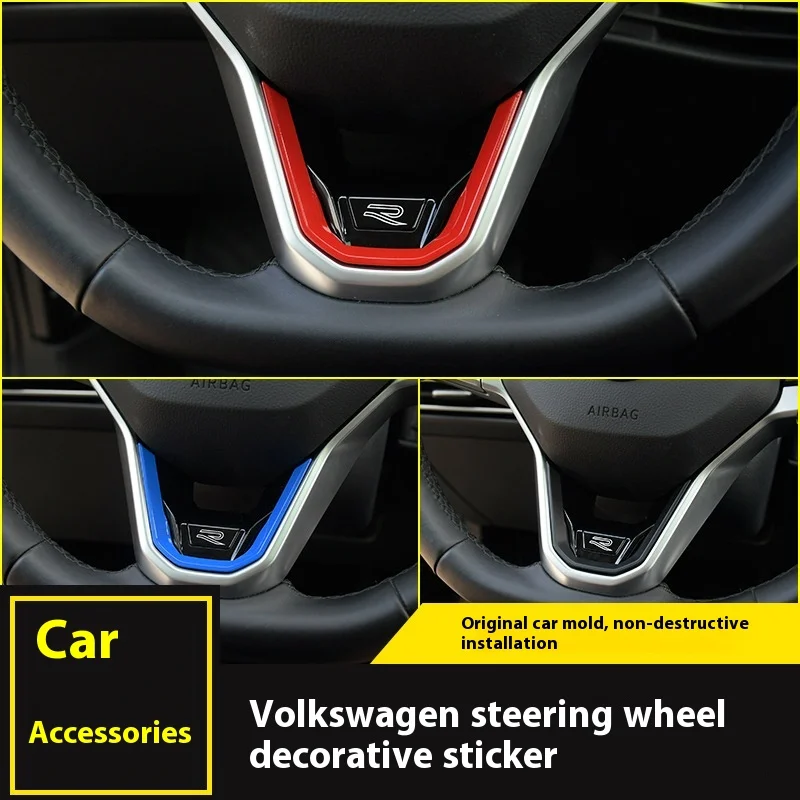 Volkswagen Steering Wheel Stickers Car Badge Logo Decoration for Golf 8 MK8 Maiden CC Tangyue X Touareg 3D Car Stickers