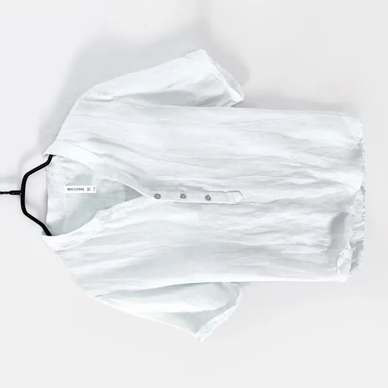 

Suehaiwe Brand Italy Style Pure Linen White Shirts Men Casual Short Sleeved Retro Fashion Shirt For Men Camisa Masculina Chemise