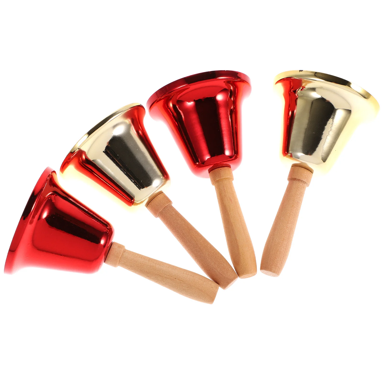 Campanas de mano navideñas de Papá Noel, campana de Metal con mango de madera, diseño Vintage, adorno para Bar, restaurante, Festival, campana de mano de Metal, 4 Uds.