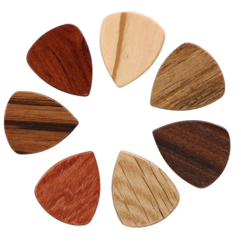 Pick Gitar Kayu Bentuk Rosewood Merah Hitam Sandalwood Untuk Ukulele, Aksesoris Gitar Akustik, Pick Gitar Kayu, Pick Gitar Jari