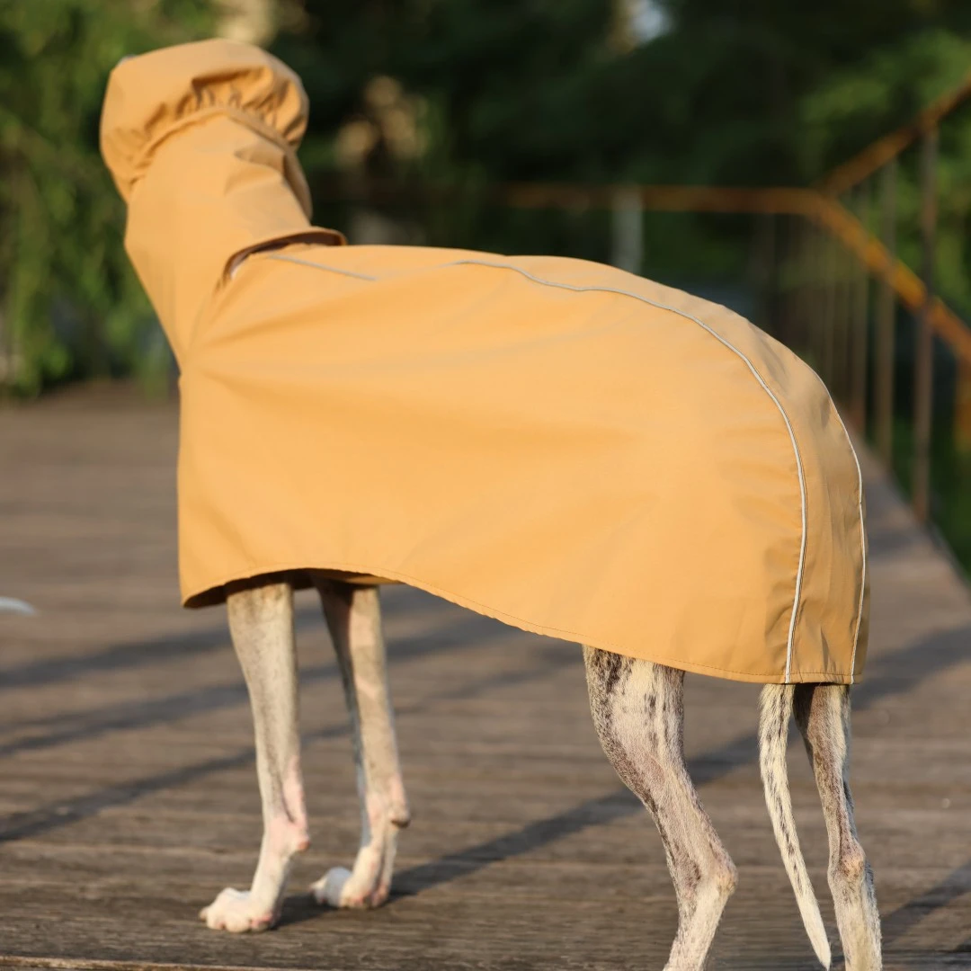 Einfarbiger Regenmantel für Italienische Windhunde und Whippets im Frühling und Sommer, Leichte, Taillenverstellbare, Winddichte Jacke für Hunde – Detail 5