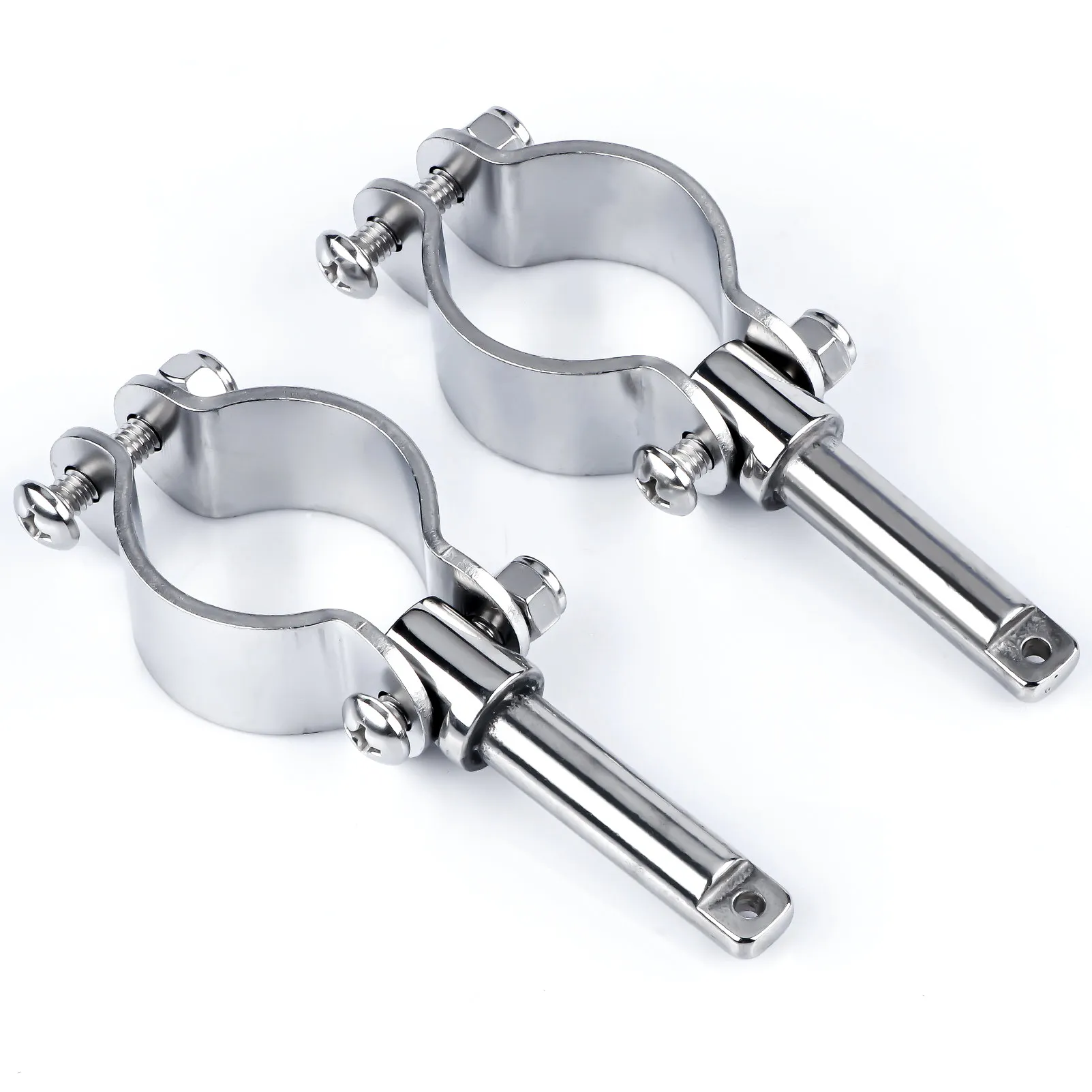 Boat Stainless Steel Rowlock 2 Pieces Side Mount Heavy Duty Clamp on Shaft  Oarlock Socket Marine Yacht Boat Accessories