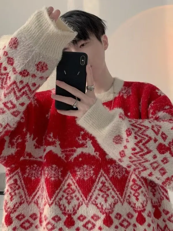 

Парные Cisas, модный свитер, свободный крой, круглый, мягкий, уютный, вязаный, зимний, повседневная одежда для мужчин и женщин, ленивый сле