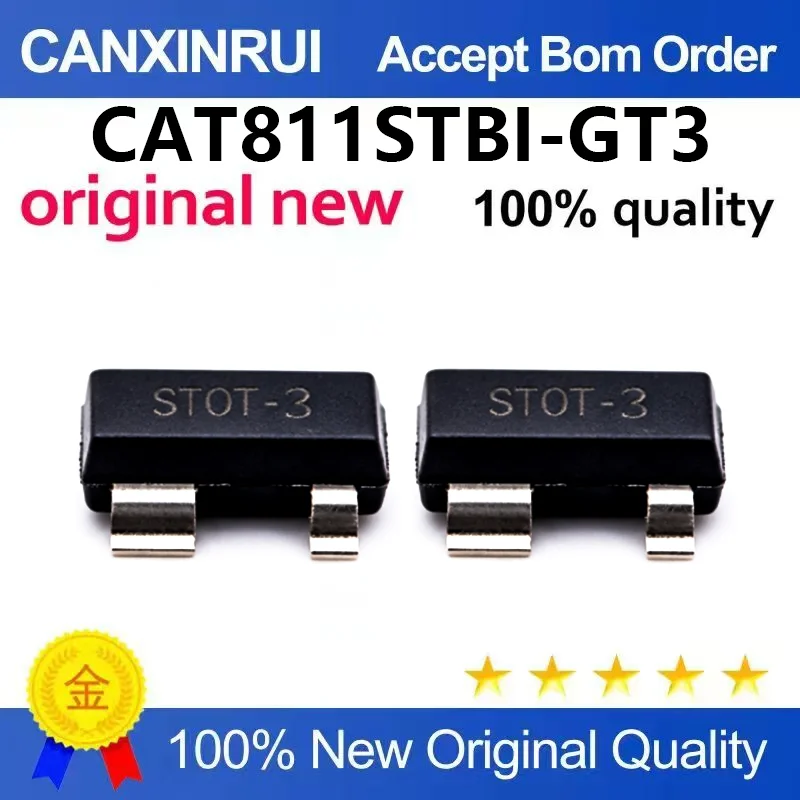(5pcs-100pcs)New original CAT811STBI-GT3 SOT-143 push-pull voltage monitor microprocessor chip