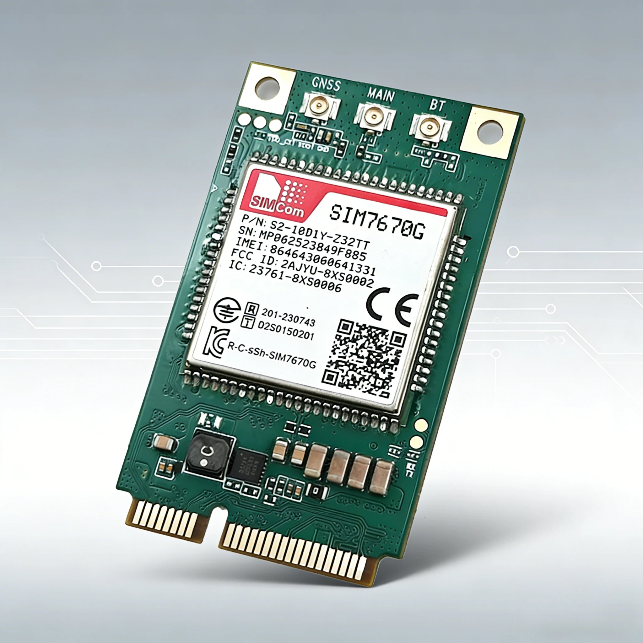 SIM7670G MINI PCIe LTE Cat1 4G Module Global Version SIMCOM GPS/SIM Slot Optional With Transfer Board & Antenna