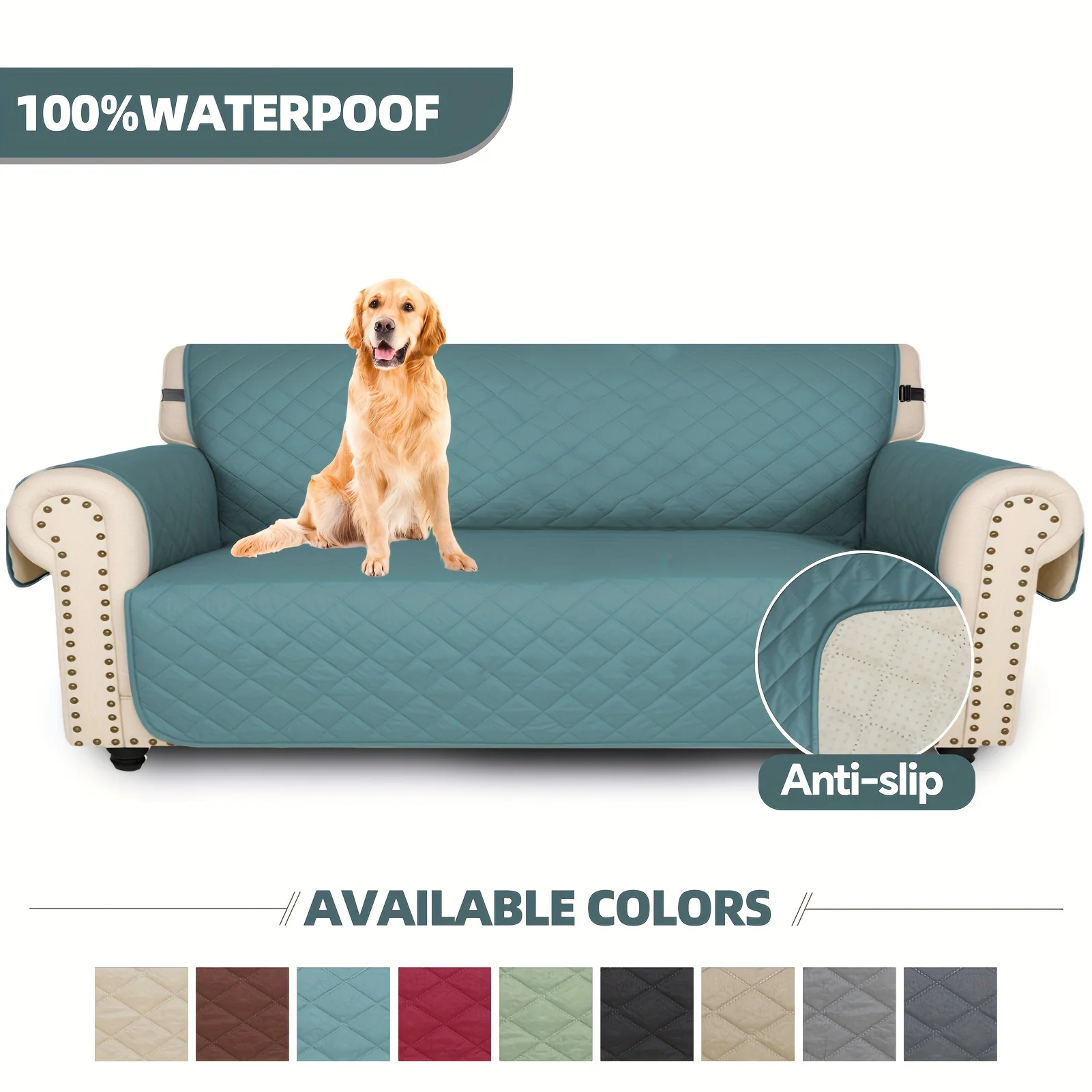 3Set 100% Waterproof Couch Covers For Pets Dogs With Non Slip Fabric, 2025 New Non Slip Dog Sofa Seat Covers With Side Pocket Fo