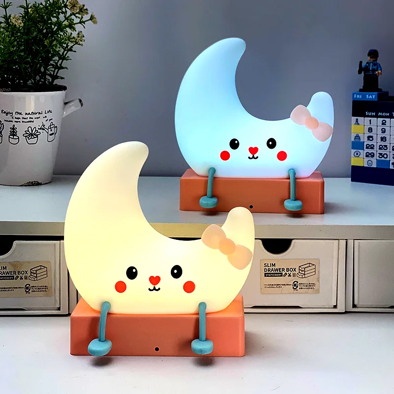 

Moon Star Cloud Dorm Room Decor Nightlight Kawaii Portable Home Bedroom Sleep Night Light For Birthday Gift Baby Kids Girls Teen