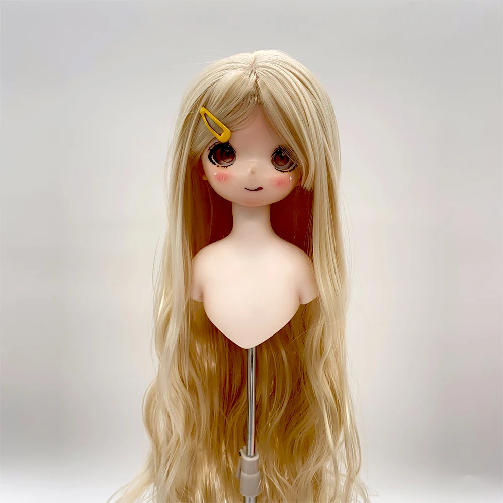 1/4 1/3 Bjd SD Puppe Perücke Weiche Seide Langes Lockiges Haar mit Pony Diy Mädchen Spielzeug Dress Up Mode Puppe Zubehör Puppe Haar Bündel