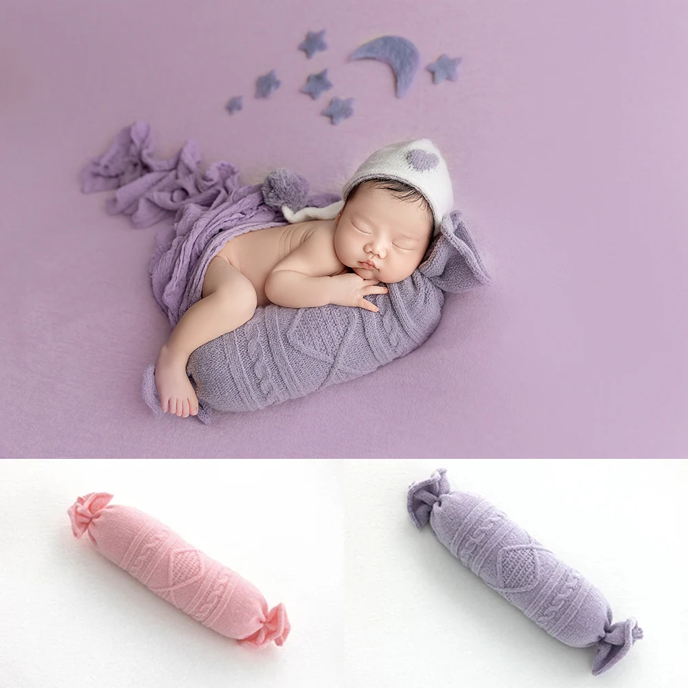 

Newborn Photography Props Candy Shape Pillow Baby Posing Aid Props Accessories Studio Creative Shooting Props Knitted Pillows