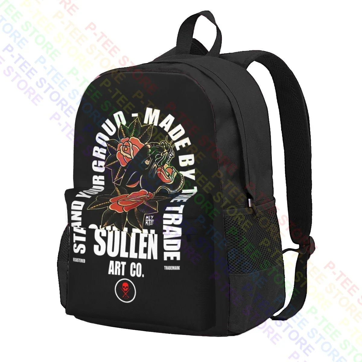 Sullen Chambers Panther Roses Tattoos Large Capacity Backpack Hot Schoolbag Storage Bag Clothes Backpacks