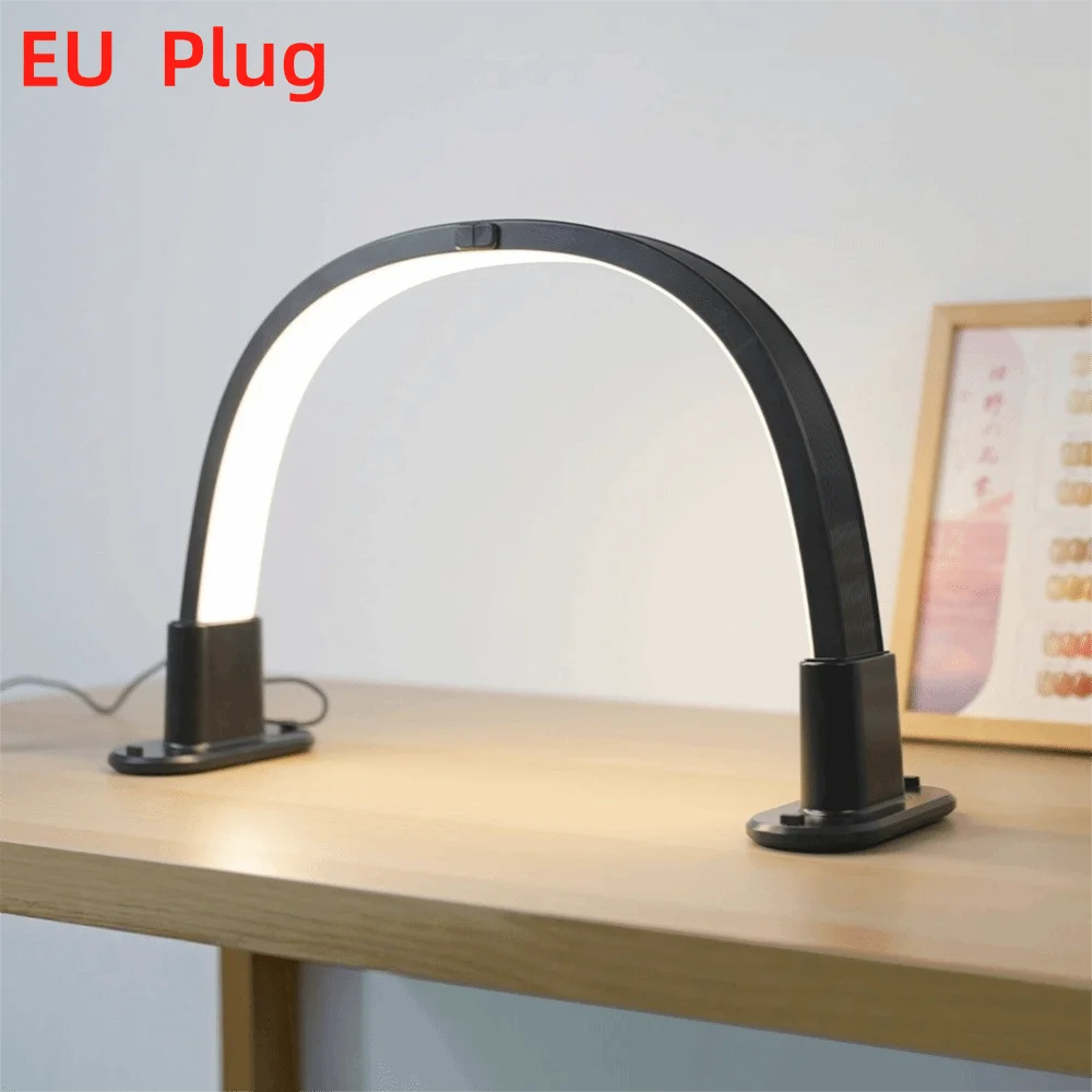 

Настольная лампа для маникюра с бесступенчатой регулировкой яркости, U-образный дизайн, с подставкой для телефона, для салонов красоты, трехцветная регулируемая подсветка