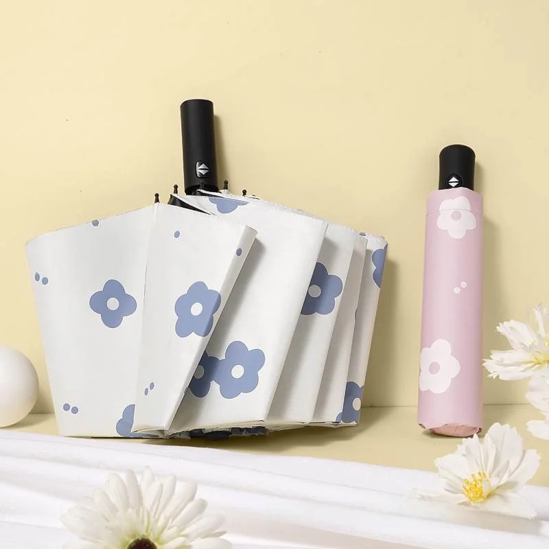 

Женский складной зонт с цветочным принтом, автоматический, для защиты от солнца и дождя, с УФ-защитой, двойного назначения, с ручкой из нержавеющей стали, с возможностью индивидуализации