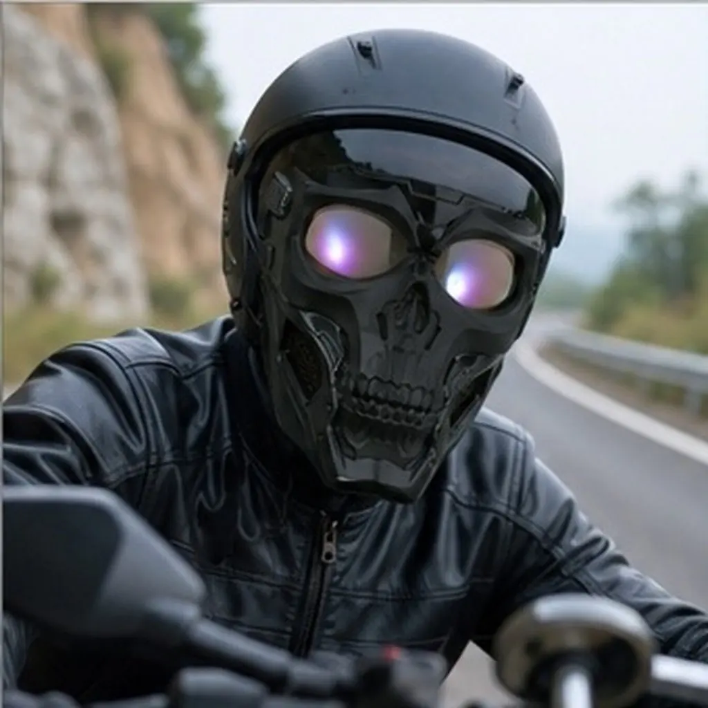 Skull Goggle Mask Motorcycle Goggles for Men Riding Gear Anti-Uv Impact-Resistant Adjustable Strap Cosplay Costume Halloween