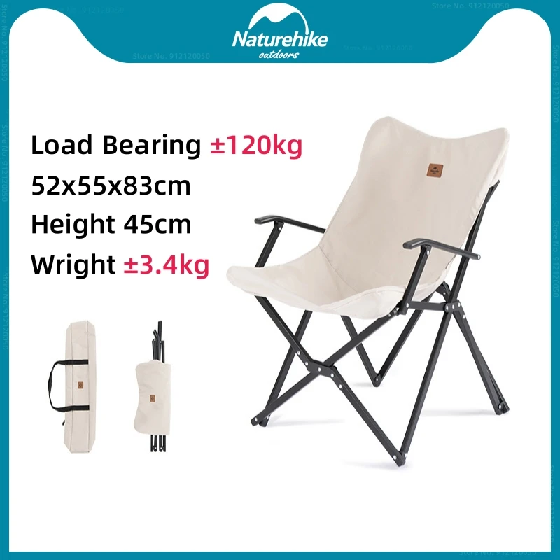 Naturehike Ultra Light Foldable Aluminum Alloy Moon Chair Outdoor Portable Camping Picnic Travel Fishing Beach Backrest Armchair