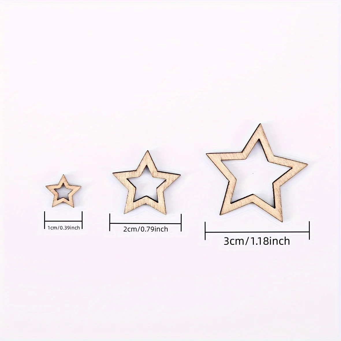 50pcs 10~30mm Wooden Mixed Sizes Cut Out Christmas Wood Hollow Stars Cutouts Confetti For DIY Xmas Decoration Crafts