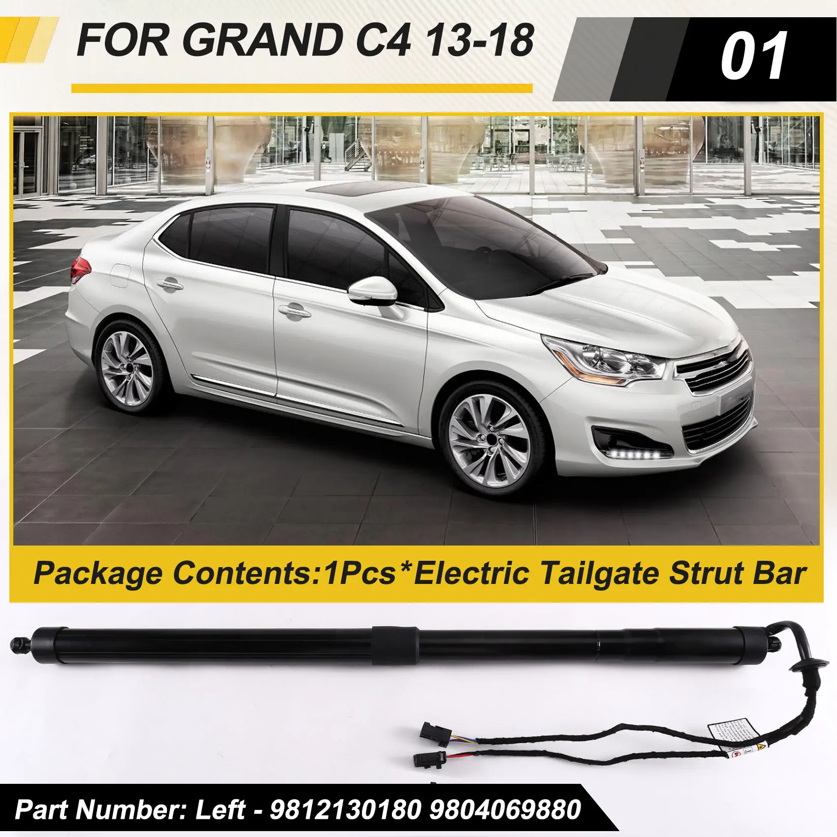 Tailgate Lift Support Struts Electric Left Side 9812130180 9804069880 For Citroen Grand C4 Picasso 2013- 2018-Boom view 4