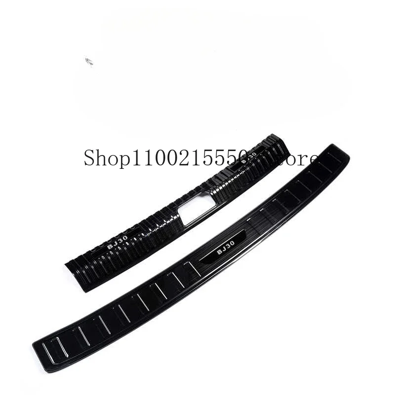 ل BAIC Bejing BJ30 2024 2025 اكسسوارات السيارات الفولاذ المقاوم للصدأ الخلفية الداخلية والخارجية لوحة واقي مصد السيارة غطاء حماية