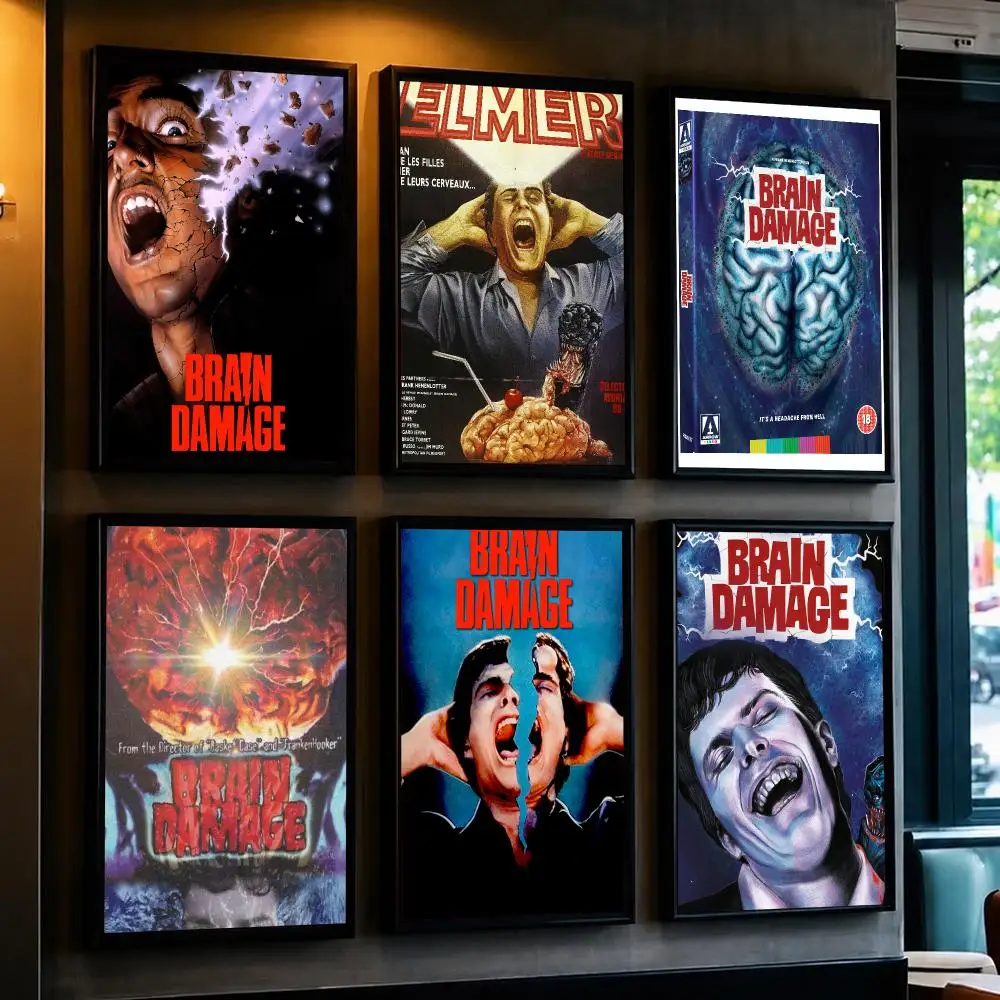 classic movie B-Brain Damage 1988-E Poster Removable Wall Sticker for Home Cafe Bar Office Interior Decor
