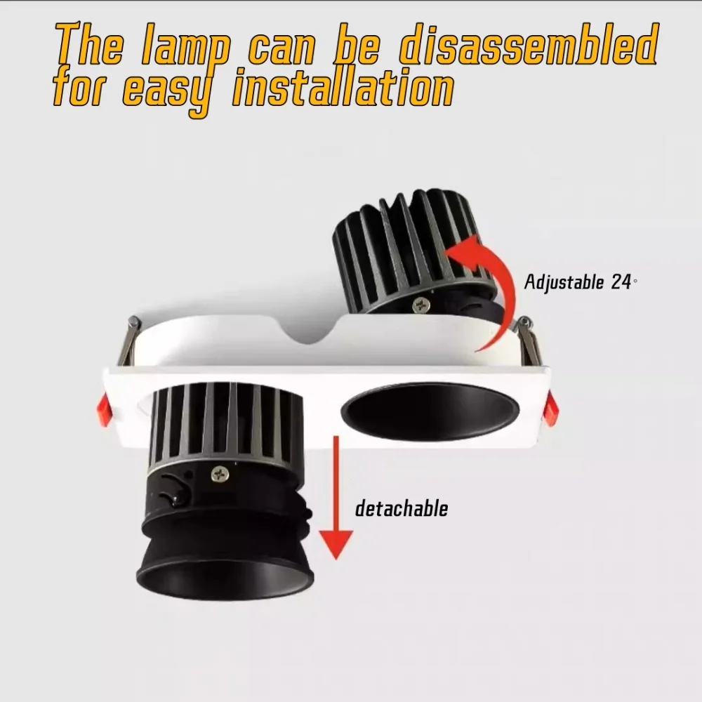 LED Downlights Ceiling Spot Background Lamps Recessed Light Frame Anti Glare AC110V/220V 15W For Spot Kitchen Bedroom Warm White