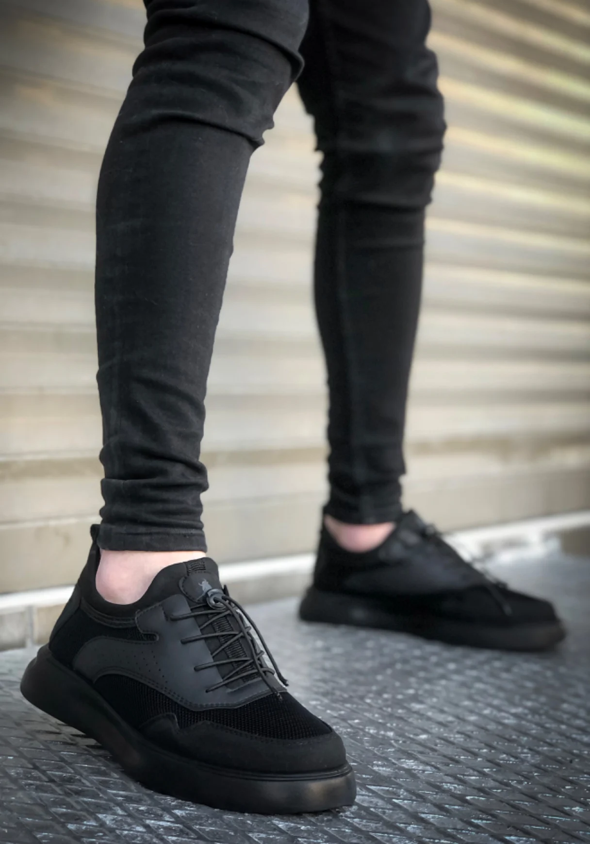 

199 Mens Casual Sneakers Men's Black Sneakers Elastic Lace Up High Sole Sneakers Men Casual Shoes Men Casual Shoes