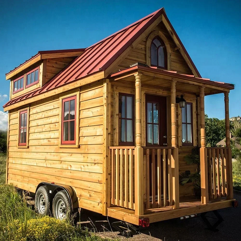 Log home of latvia prefabricated green tiny on wheels container mobile cabins caravan  prefab trailer houses kits