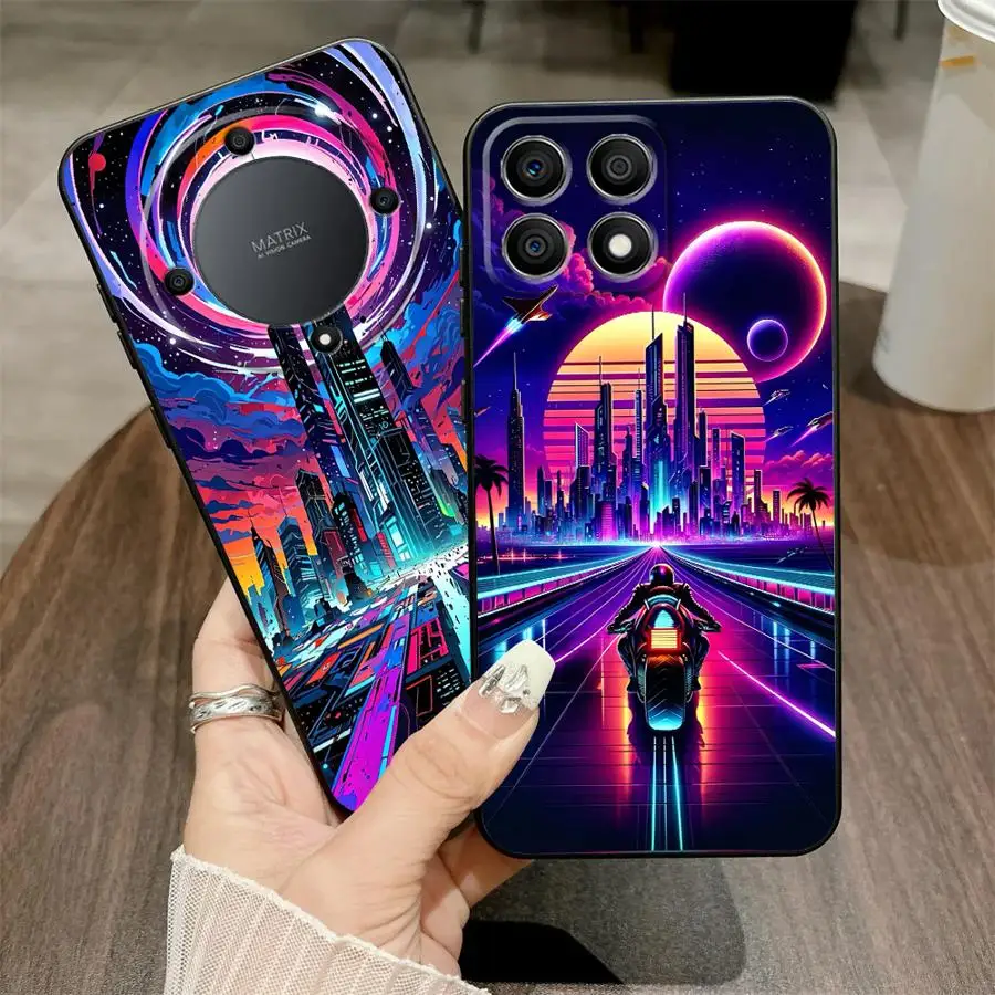 SCI-FI City Soft Back Phone Cover Case for Honor 90 Lite X8 70 X9 X9c X7 8X X9a X7a