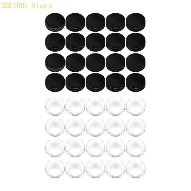 20-Count Glass Refrigerator Magnets with Clear Raised Covers for Photos, Illustrations, Paper Messages, and List Markers D0LD