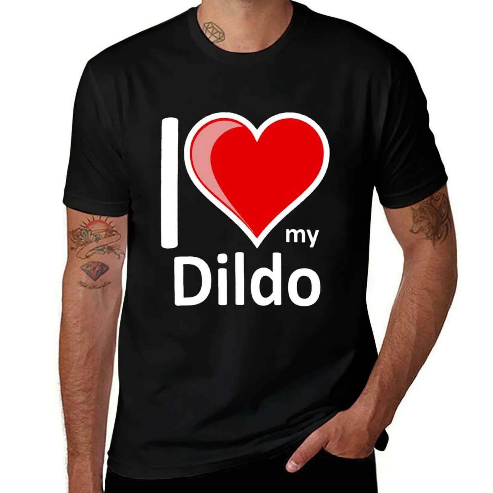 تي شيرت Rude - I Love My Dildo تي شيرت بمقاسات كبيرة تي شيرت أنيمي أسود للرجال برسوم جرافيك