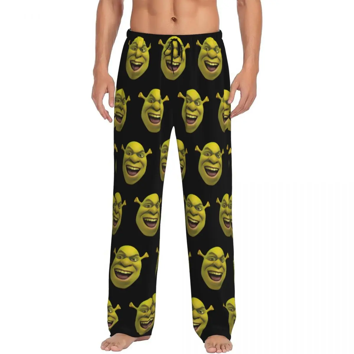 

Custom Print S-shreks Pajama Pants for Men Funny Cartoons Sleep Sleepwear Bottoms with Pockets