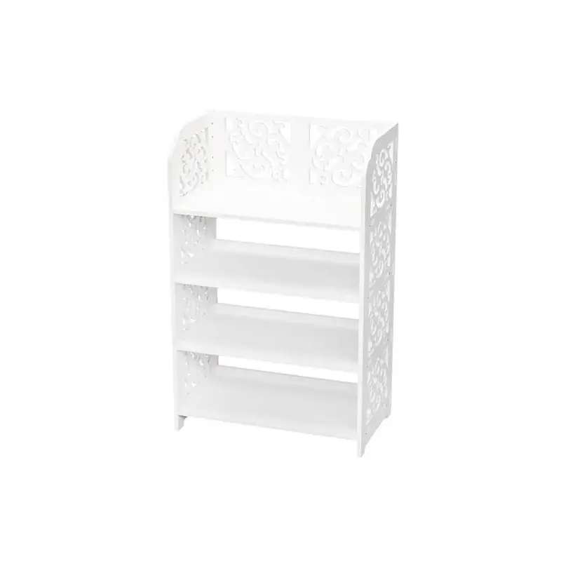 

Белая 4-уровневая резная полка для обуви, деревянный пластиковый органайзер для хранения