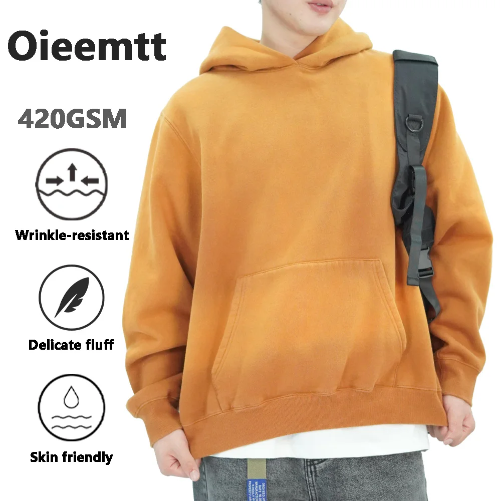 

Oversized High Quality Men's Outerwear Cotton Sportswear Pullover Streetwear Casual Fall LightweighHoodie Sweatshirts