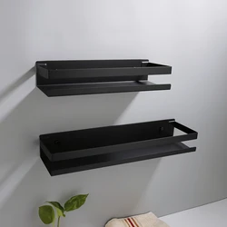 Accessori Hardware per il bagno nero opaco/argento spazzolato mensole angolari per bagno mensola da parete per cucina scaffale per Shampoo per doccia