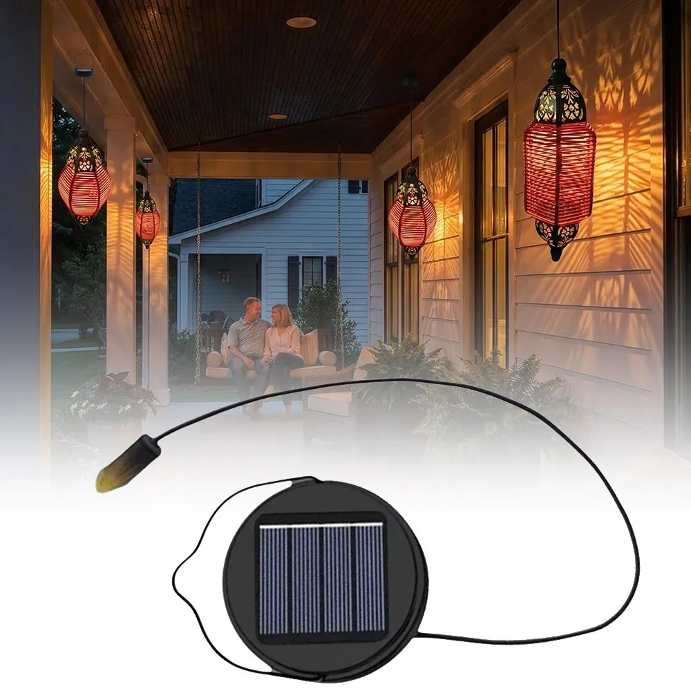 

DIY Solar Lights Replacement Top Black Solar Powered Solar LED Hanging Light Waterproof White Light Outdoor Lantern Lights
