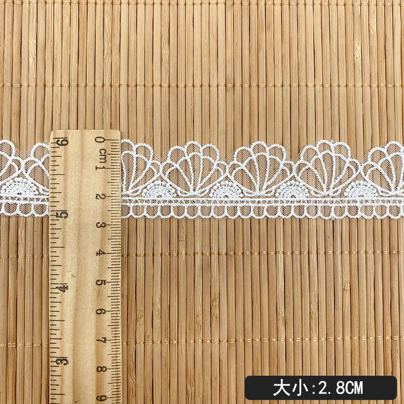 Tecido De Renda De 60 Jardas 2.8cn Lace Fita Branco Preto Guipure Lace Tecido Applique Vestido De Noiva Costura Guarnição