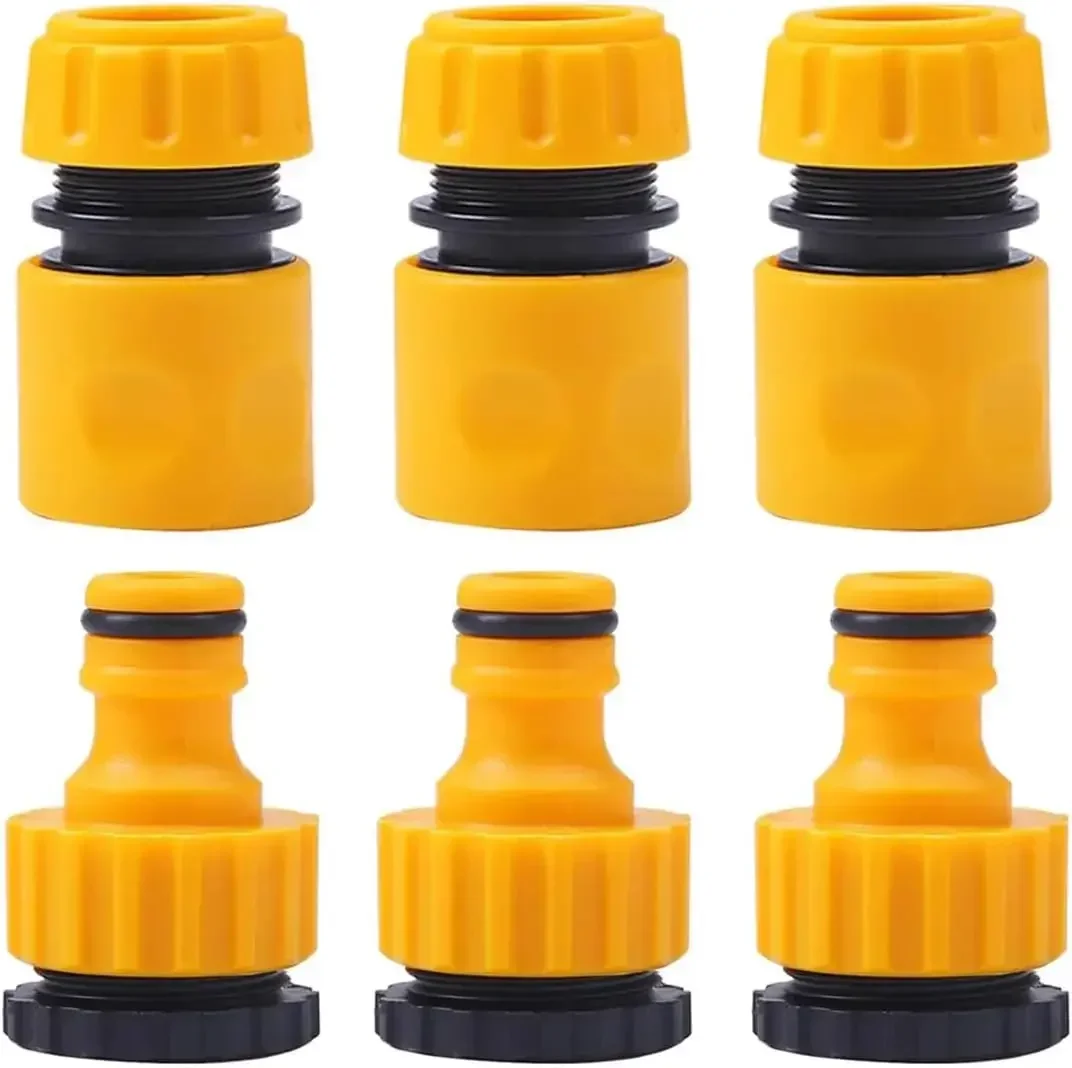 

6 Pcs Garden Quick Hose Connector 1/2” End Double Male Hose Coupling Joint Adapter Extender Set For Hose Pipe Tube Mm pvc pipe