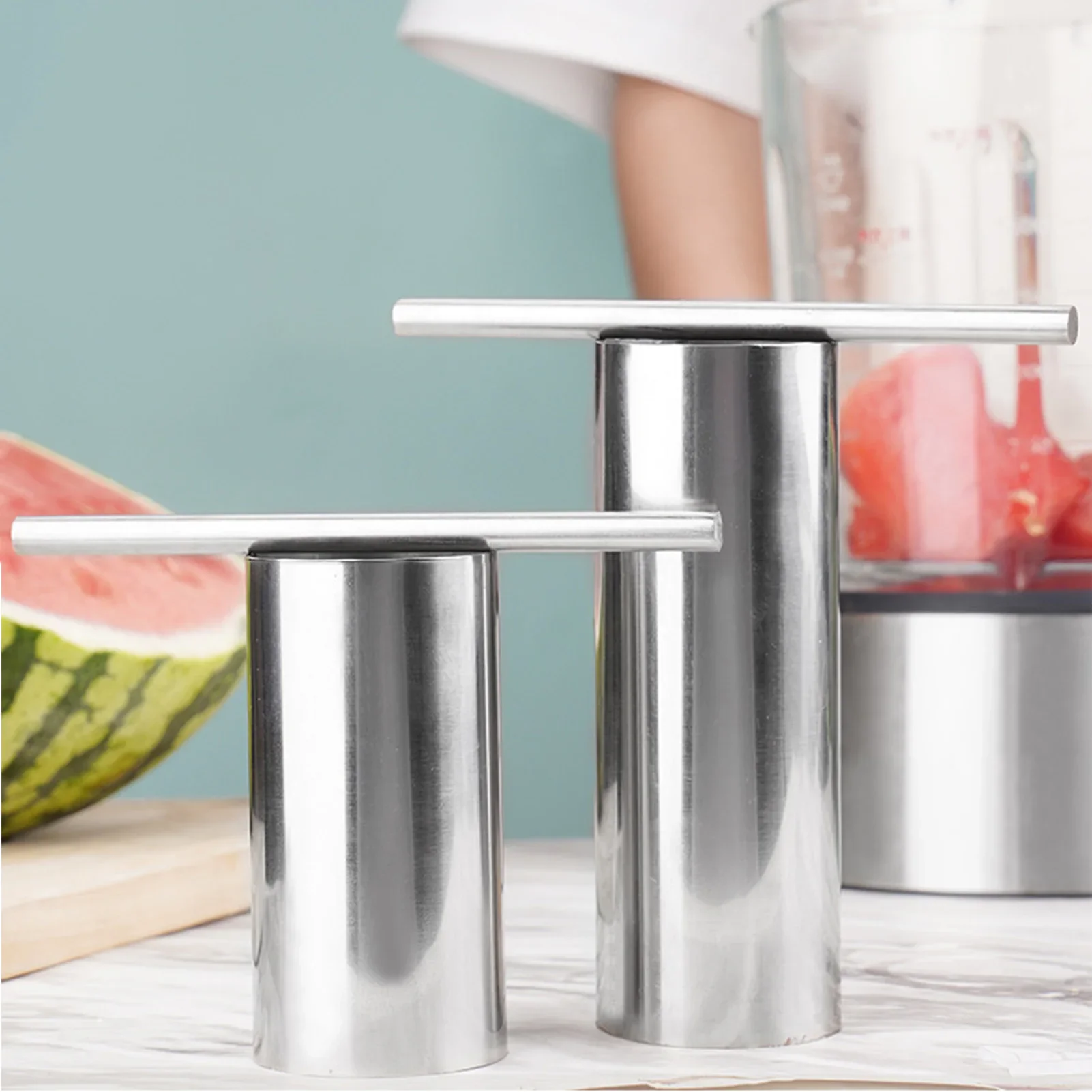 قطاعة البطيخ من الفولاذ المقاوم للصدأ سهلة لعصير البطيخ مع قطاعة دائرية الشكل أداة مطبخ فتاحة البطيخ الإبداعية