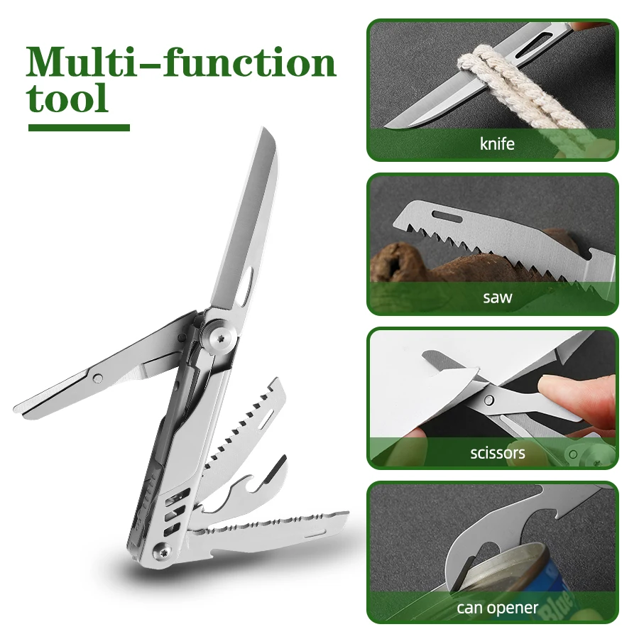 Multifunktions-Taschenmesser, 8-in-1-Klappmesser, Mini-EDC, ausgestattet mit Outdoor-Camping-Multitool-Messer