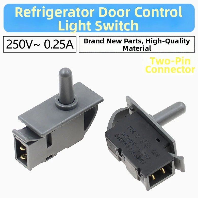 2 Pin Grey Refrigerator Door Light Sensor Switch Compact 6x4x2cm For Automatic Light On Off With Door Movement