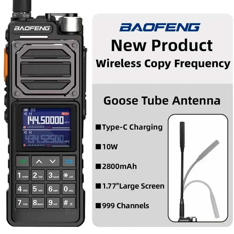 Baofeng UV-25 10W Long Range Two Way Radio Ham Radio 999 Channel Tri Band Walkie Talkie Camping Hunting