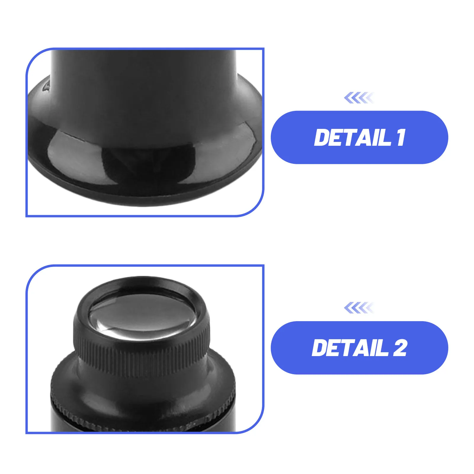 Jewelry loupe for professional jewelers to reduce eye strain with 20x magnification, plastic and acrylic, 2 pcs