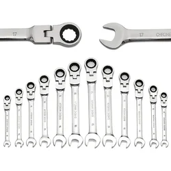 Flex Cabeça Ratcheting Combinação Wrench Set, Metric Ratchet, Dual-Purpose Chaves, CrV Gear Spanner, Reparação Em Casa Ferramentas Manuais, 1Pc